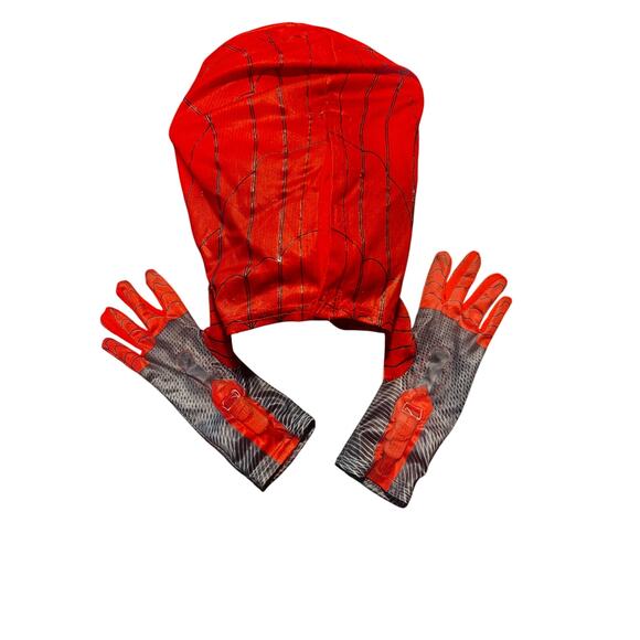 Spider Man Costume Boys Size 7/8 Complete Set Mask & Gloves - Picture 6 of 10
